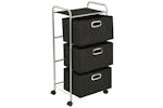 Vidaxl 245749 Shelving Unit With 3 Storage Boxes Steel And Non-woven Fabric