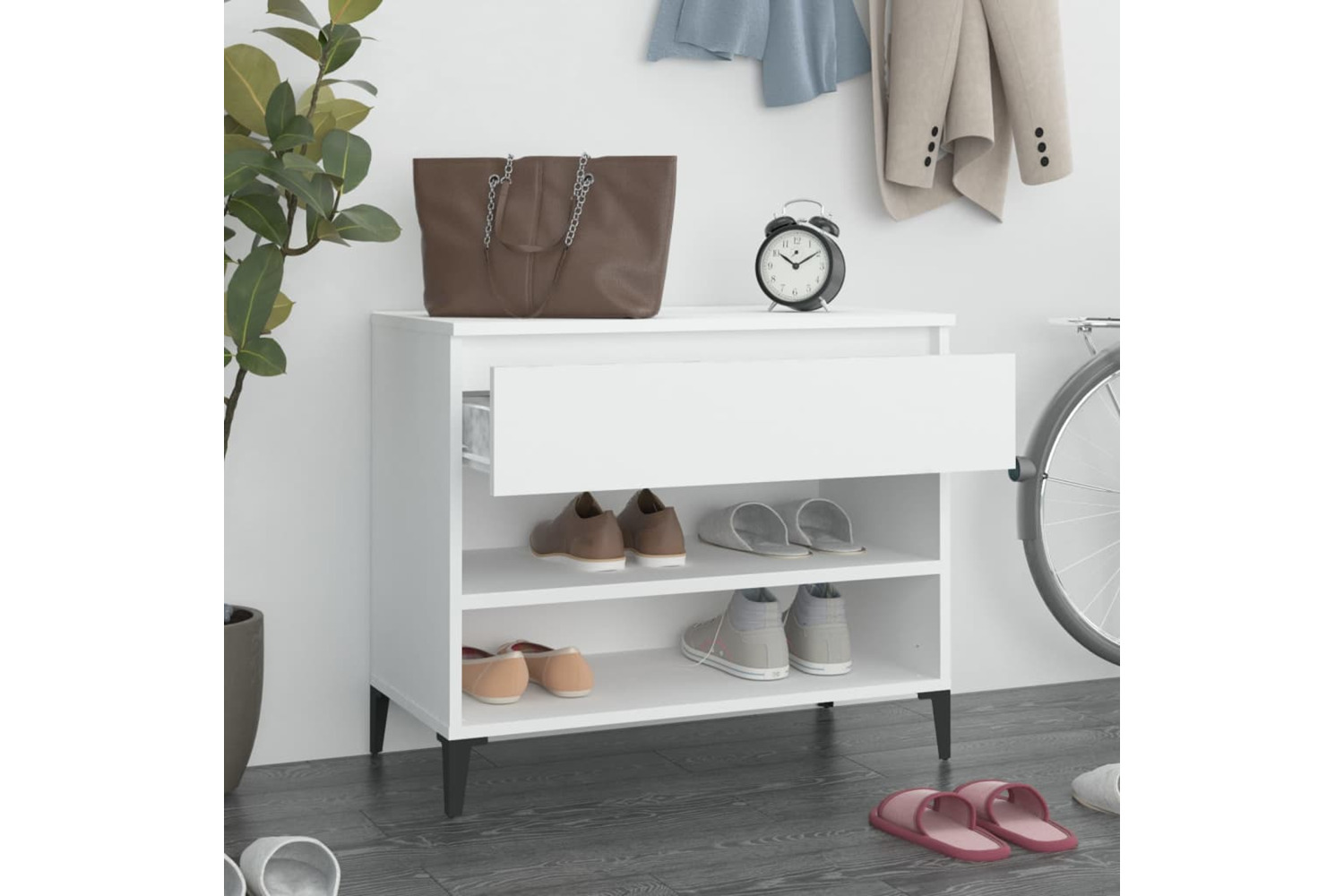 vidaXL 819764 Shoe Cabinet White 70x36x60cm Engineered Wood