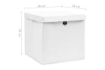 Vidaxl 325208 Storage Boxes With Covers 4 Pcs 28x28x28 Cm White