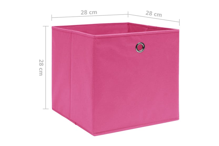 Vidaxl 325203 Storage Boxes 4 Pcs Non-woven Fabric 28x28x28 Cm Pink