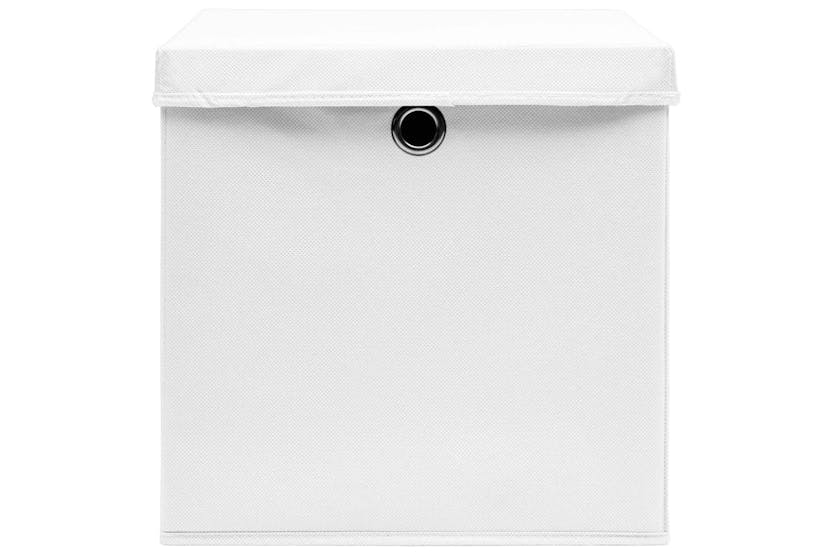 Vidaxl 325208 Storage Boxes With Covers 4 Pcs 28x28x28 Cm White