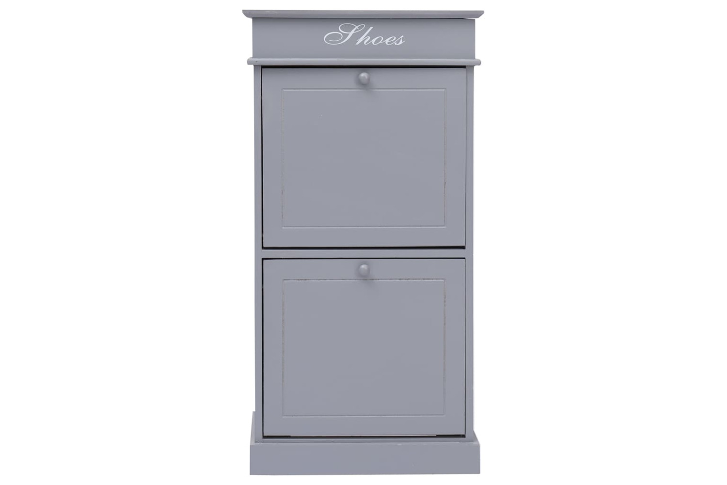 vidaXL 284090 Shoe Cabinet Grey 50x28x98cm Paulownia Wood