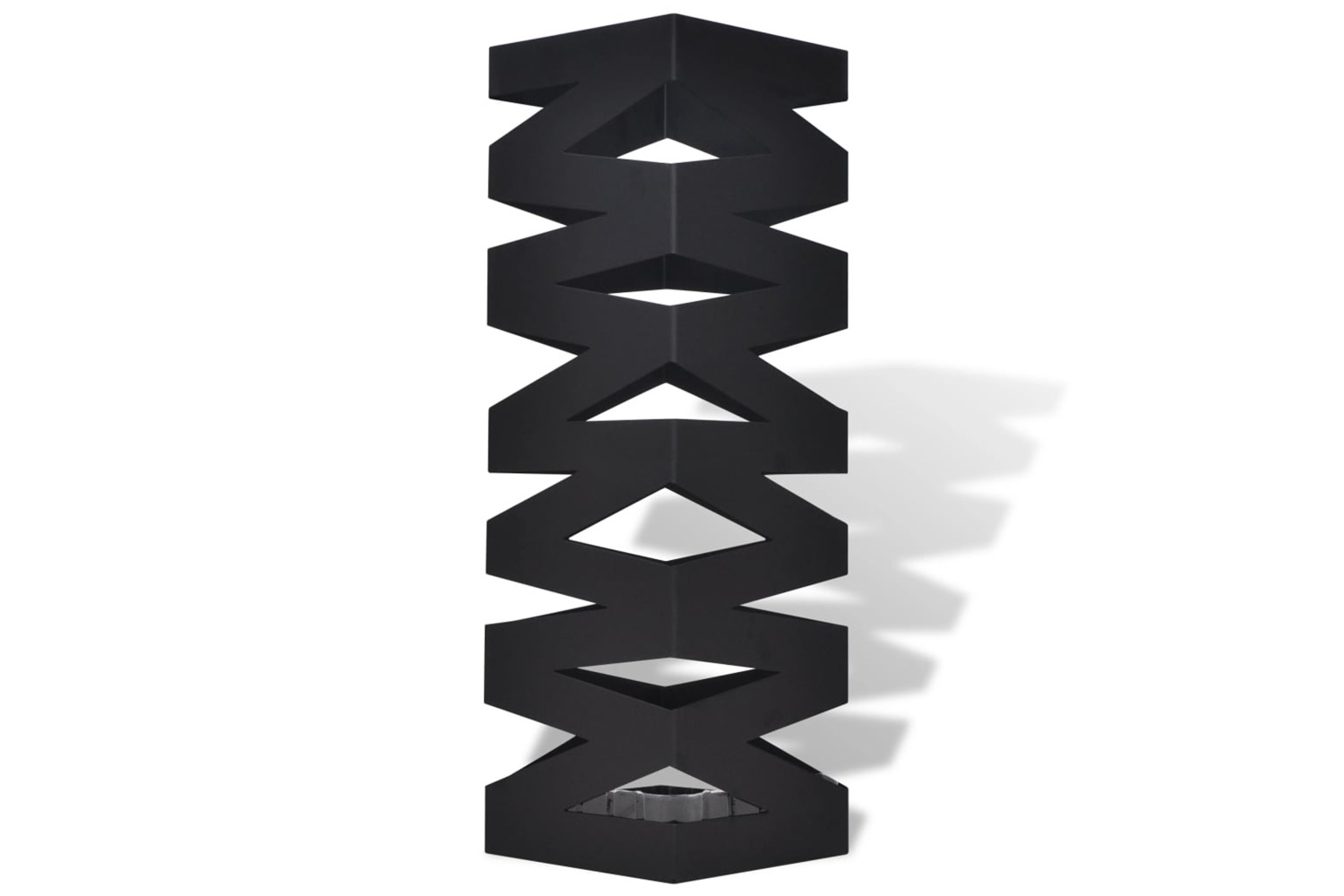 vidaXL 242469 Black Square Umbrella Stand Storage Holder Walking Stick Steel 48.5cm