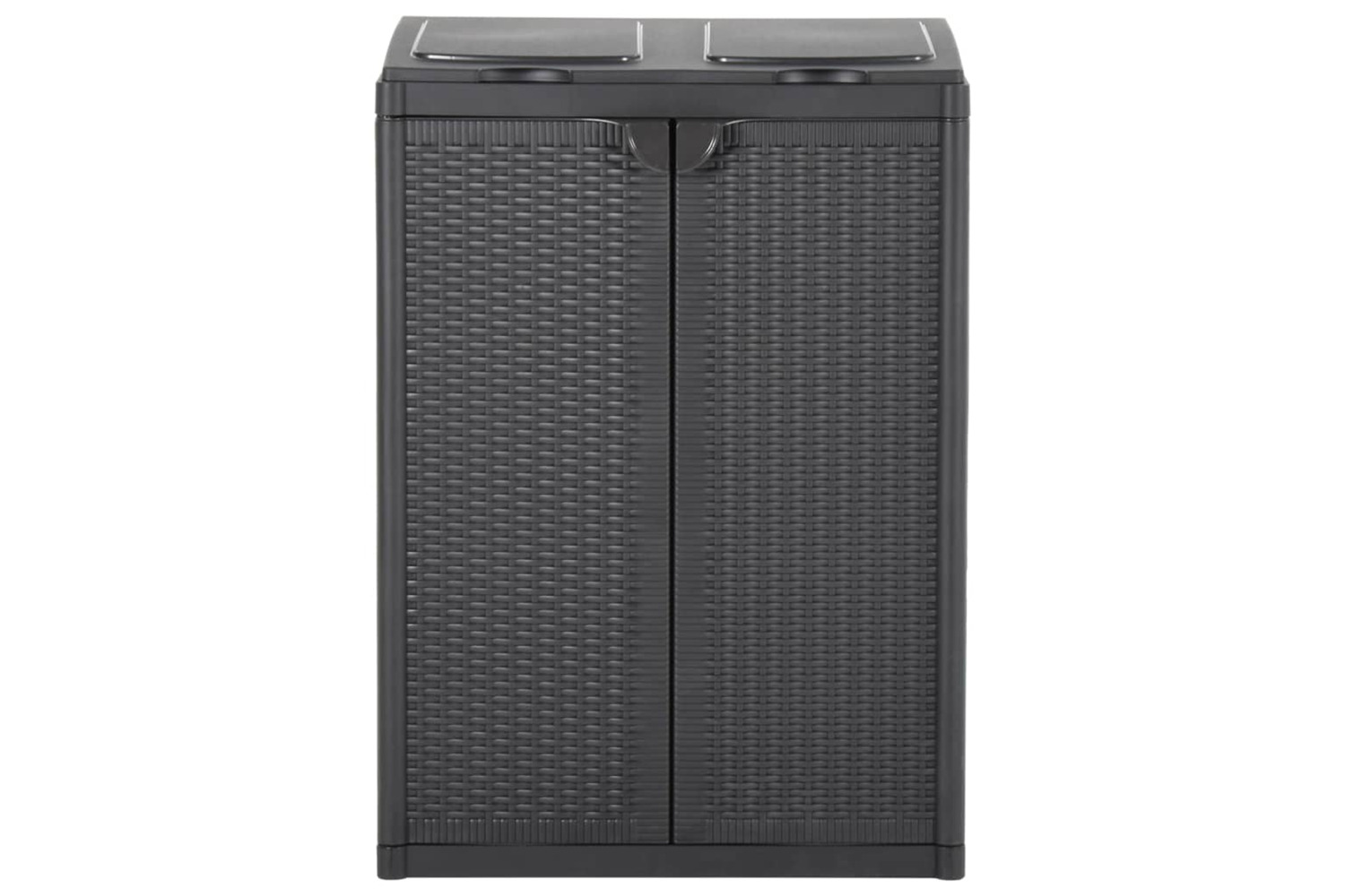 vidaXL 151224 Trash Bin With 2 Doors Black 65x45x88cm Pp