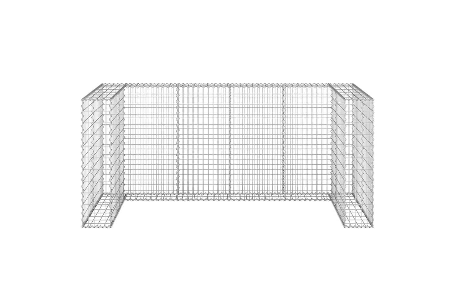 vidaXL 151300 Gabion Wall For Garbage Bins Galvanised Steel 254x100x110cm