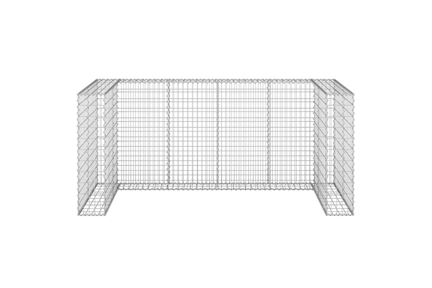 Vidaxl 151300 Gabion Wall For Garbage Bins Galvanised Steel 254x100x110 Cm