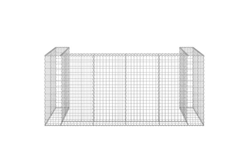 Vidaxl 151300 Gabion Wall For Garbage Bins Galvanised Steel 254x100x110 Cm