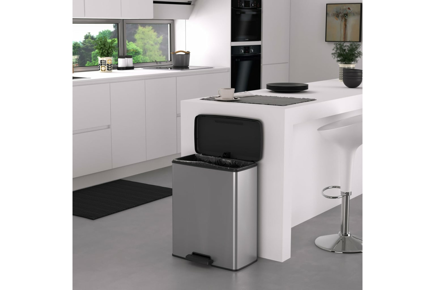 Curver 442066 Pedal Bin Deco 65 L Silver