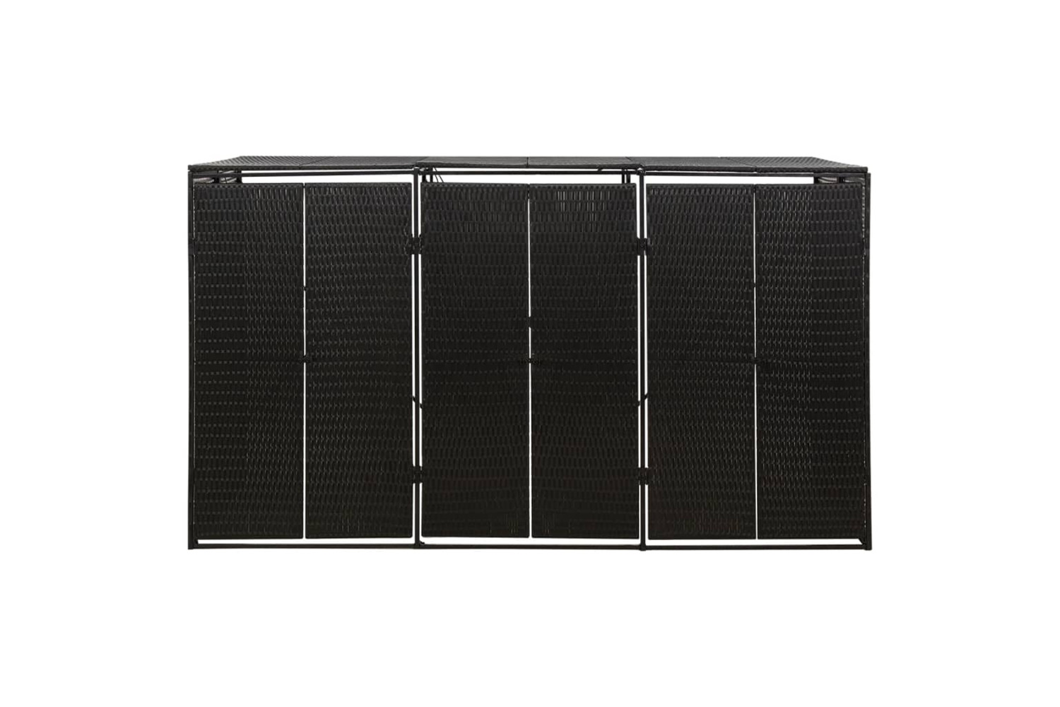 vidaXL 319862 Triple Wheelie Bin Shed Black 207x80x117cm Poly Rattan