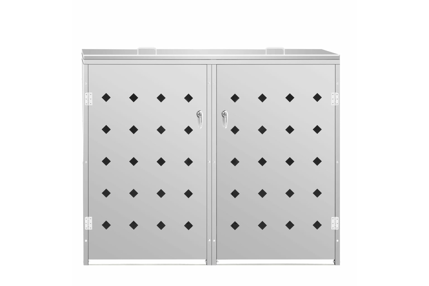 vidaXL 145380 Double Wheelie Bin Shed 240 L Stainless Steel
