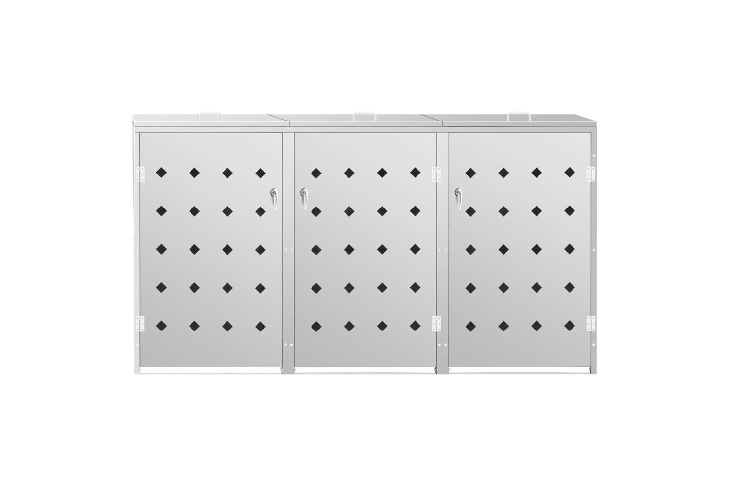 vidaXL 145381 Triple Wheelie Bin Shed 240 L Stainless Steel