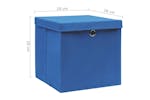 Vidaxl 325196 Storage Boxes With Covers 4 Pcs 28x28x28 Cm Blue