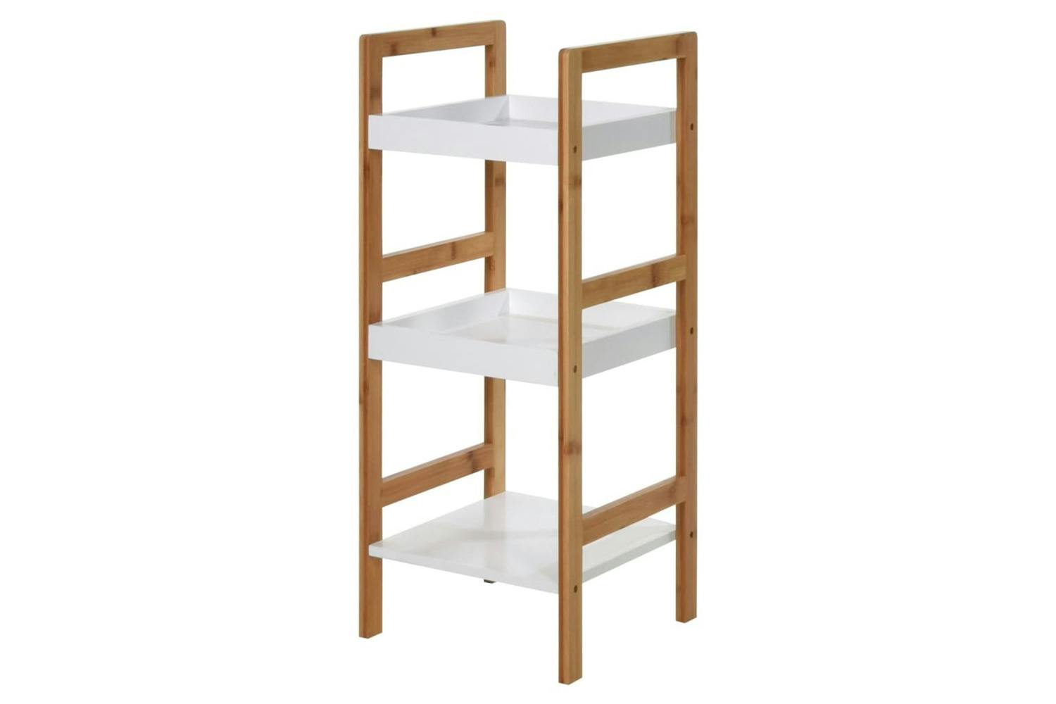 Bathroom Solutions 442466 Storage Rack With 3 Shelves Mdf And Bamboo