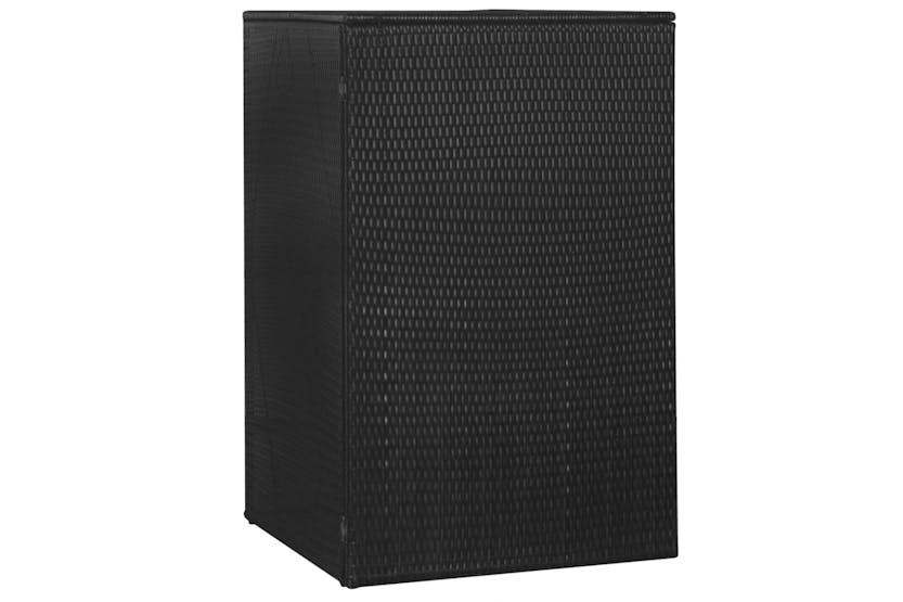 Vidaxl 46728 Single Wheelie Bin Shed Black 76x78x120 Cm Poly Rattan