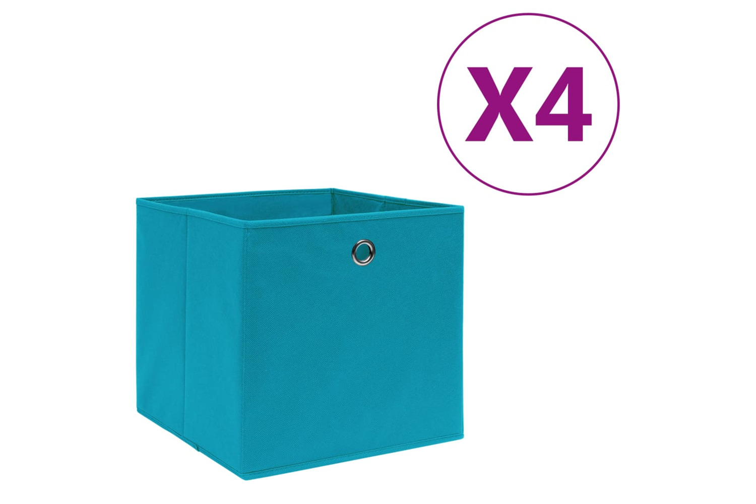 vidaXL 325231 Storage Boxes 4 Pcs Non-woven Fabric 28x28x28cm Baby Blue
