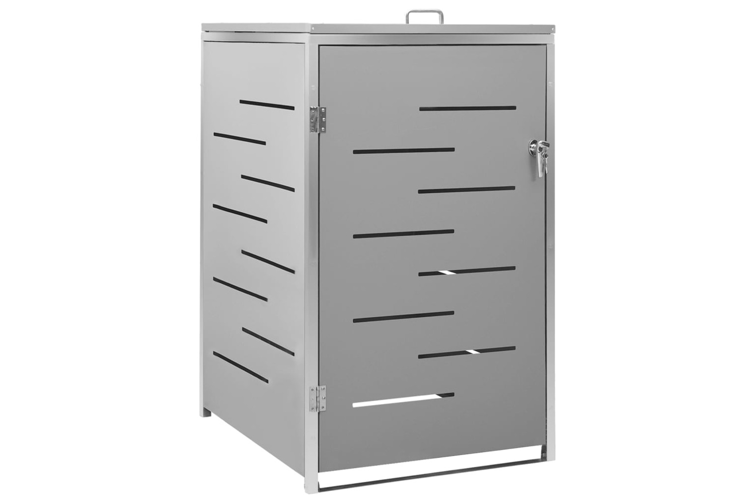 vidaXL Single Wheelie Bin Shed 69x77.5x112.5cm Stainless Steel