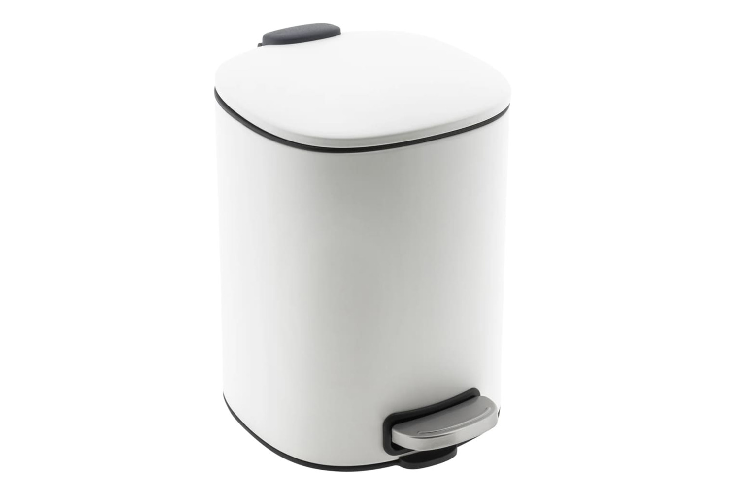 Hi 445563 Metal Pedal Bin 5 L White