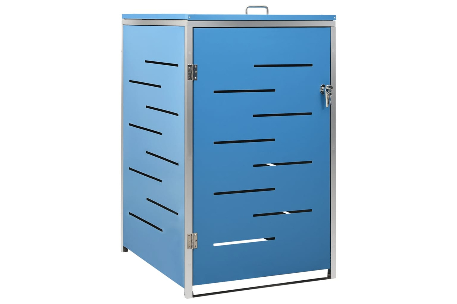 vidaXL Single Wheelie Bin Shed 69x77.5x112.5cm Stainless Steel