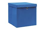 Vidaxl 325196 Storage Boxes With Covers 4 Pcs 28x28x28 Cm Blue