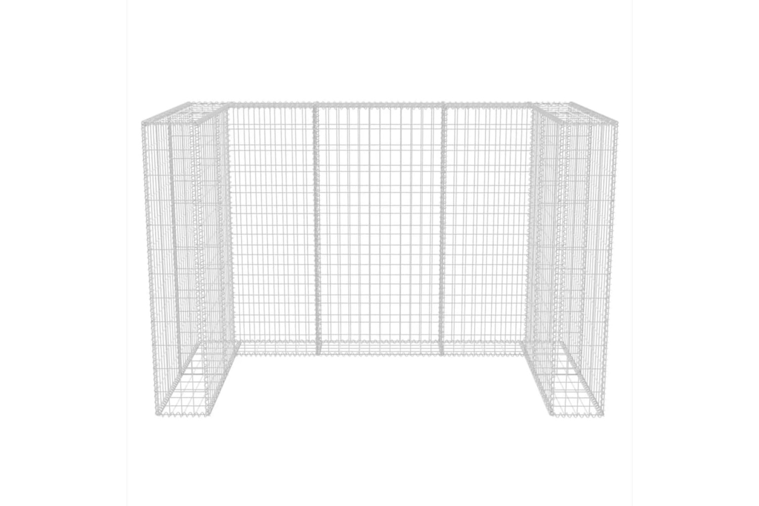 vidaXL 142559 Gabion Double Wheelie Bin Surround Steel 180x100x120cm