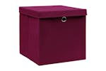 Vidaxl 325200 Storage Boxes With Covers 4 Pcs 28x28x28 Cm Dark Red