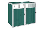 Vidaxl Double Garbage Bin Shed Green 143x81x121 Cm Steel