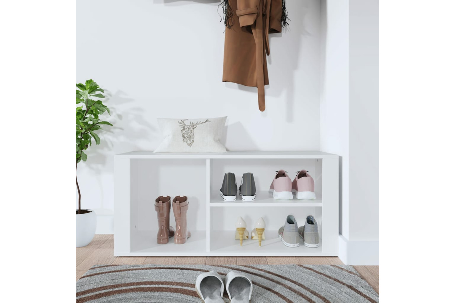 vidaXL 816920 Shoe Cabinet White 100x35x45cm Engineered Wood