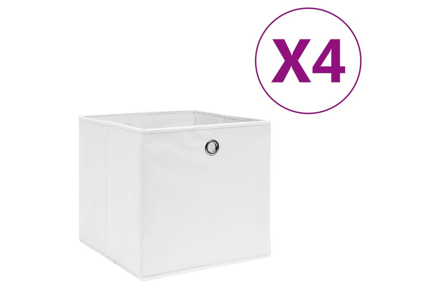 Vidaxl 325207 Storage Boxes 4 Pcs Non-woven Fabric 28x28x28 Cm White