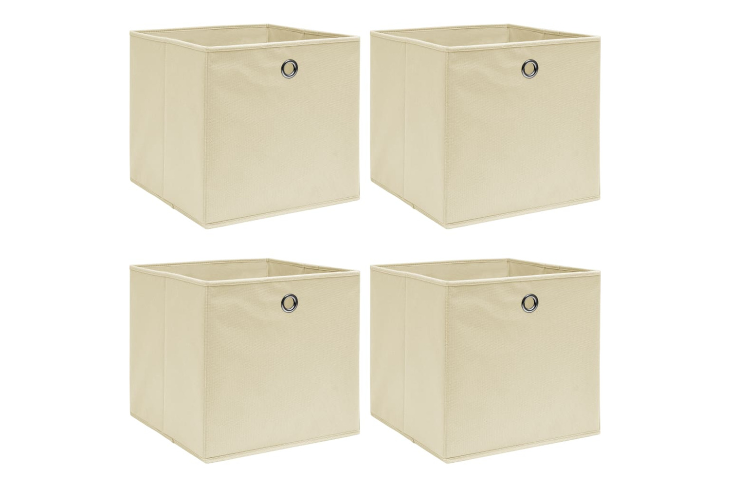 Vidaxl 288357 Storage Boxes 4 Pcs Cream 32x32x32 Cm Fabric
