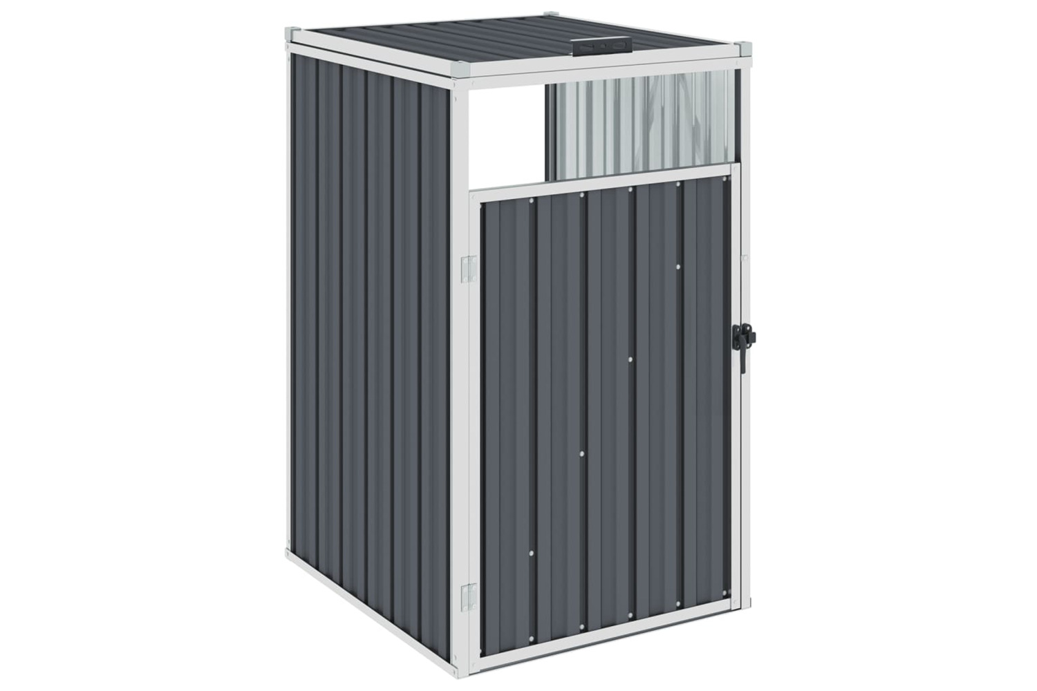 vidaXL Garbage Bin Shed Grey 72x81x121cm Steel