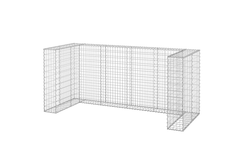 Vidaxl 151300 Gabion Wall For Garbage Bins Galvanised Steel 254x100x110 Cm