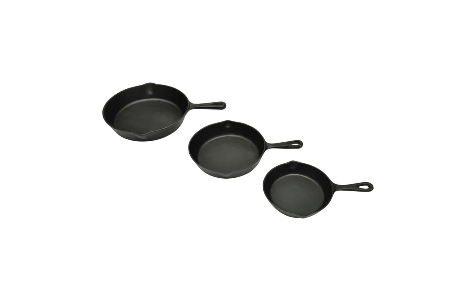 vidaXL 50122 Set Of 3 Bbq Steak Pans Cast Iron