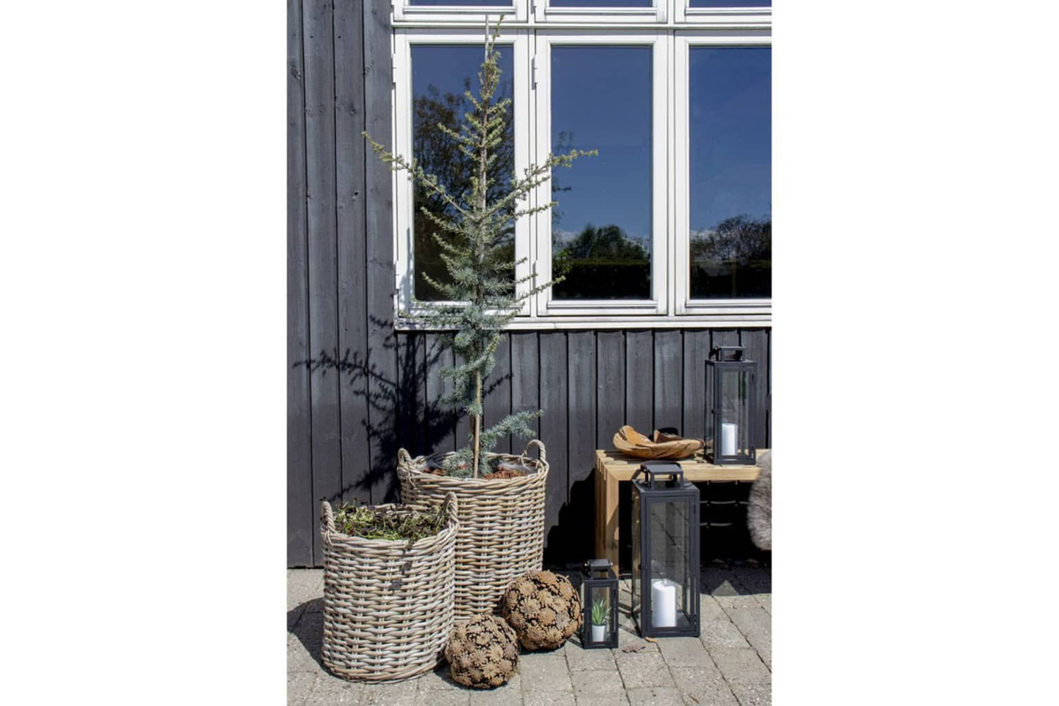 House Nordic 442781 2 Piece Round Baskets Ivy Kubu Rattan