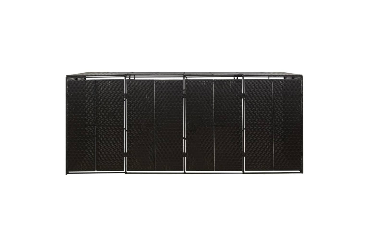 vidaXL 319863 Quadruple Wheelie Bin Shed Black 274x80x117cm Poly Rattan
