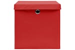 Vidaxl 325222 Storage Boxes With Covers 10 Pcs 28x28x28 Cm Red