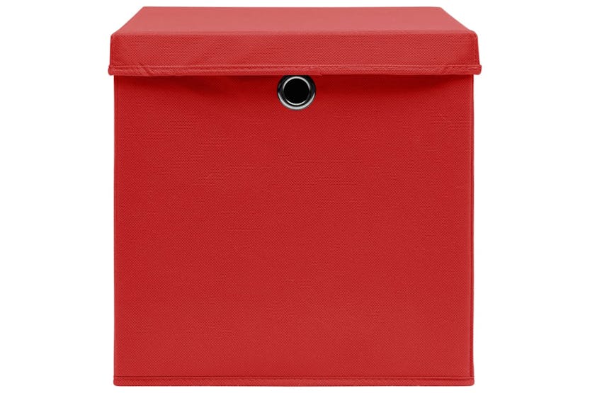 Vidaxl 325222 Storage Boxes With Covers 10 Pcs 28x28x28 Cm Red