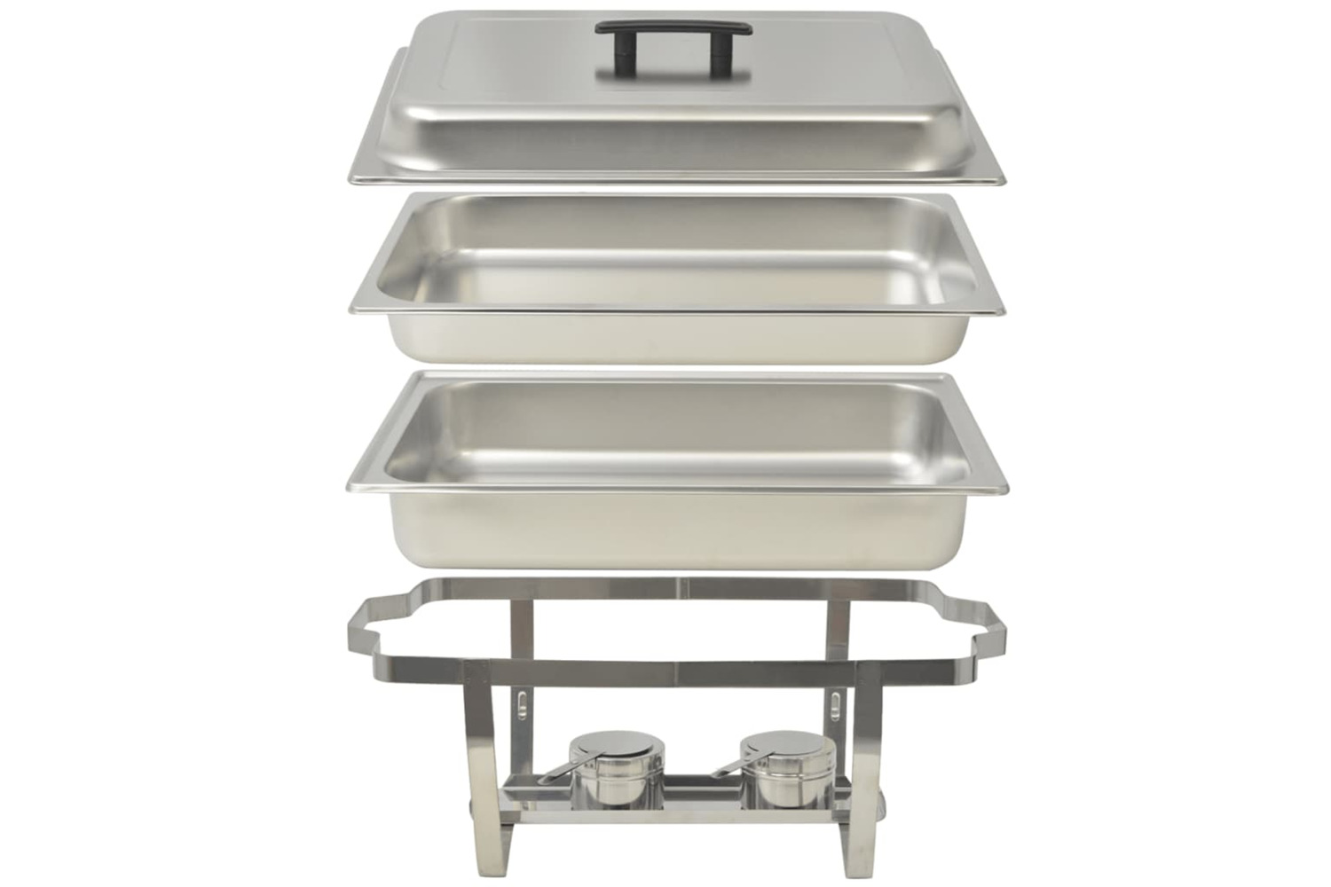 vidaXL 50529 3 Piece Chafing Dish Set Stainless Steel