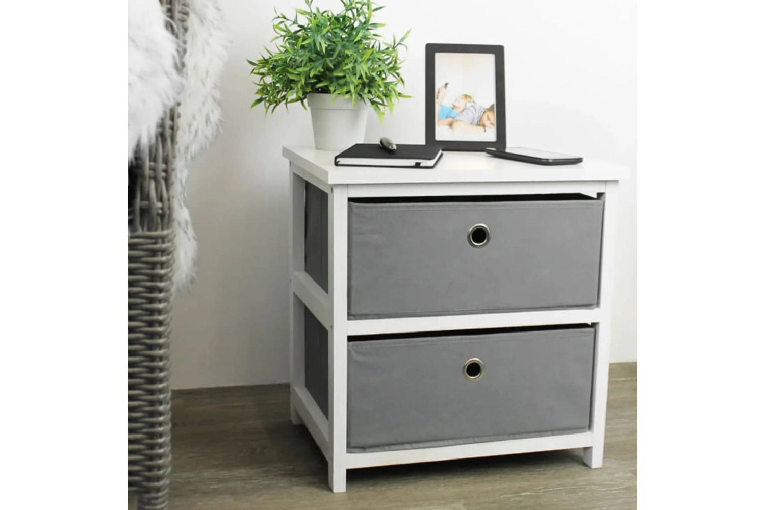 H&s Collection 441895 Storage Cabinet With 2 Drawers Mdf