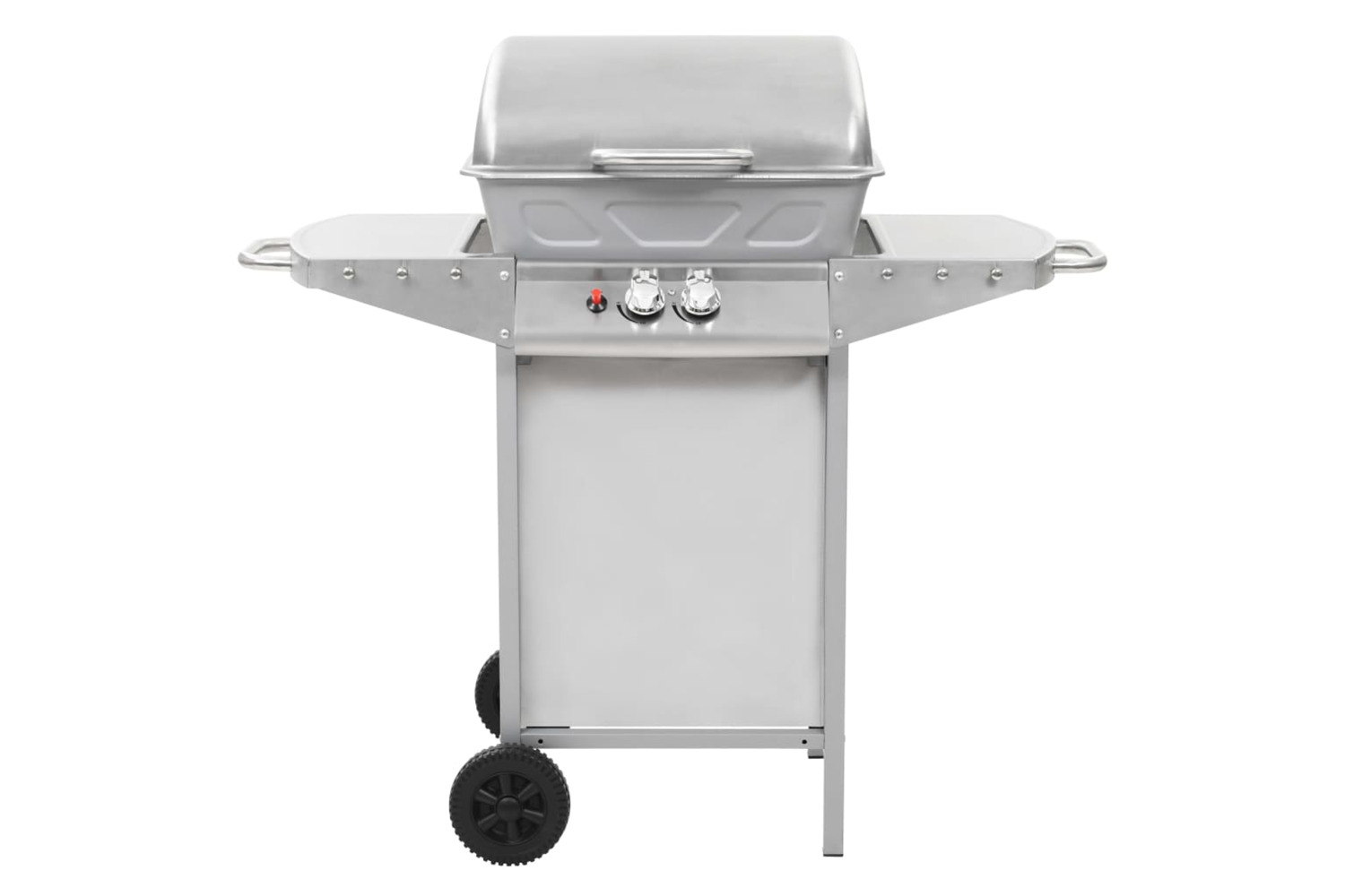 vidaXL 44274 Gas Bbq Grill With 2 Cooking Zones Silver Stainless Steel