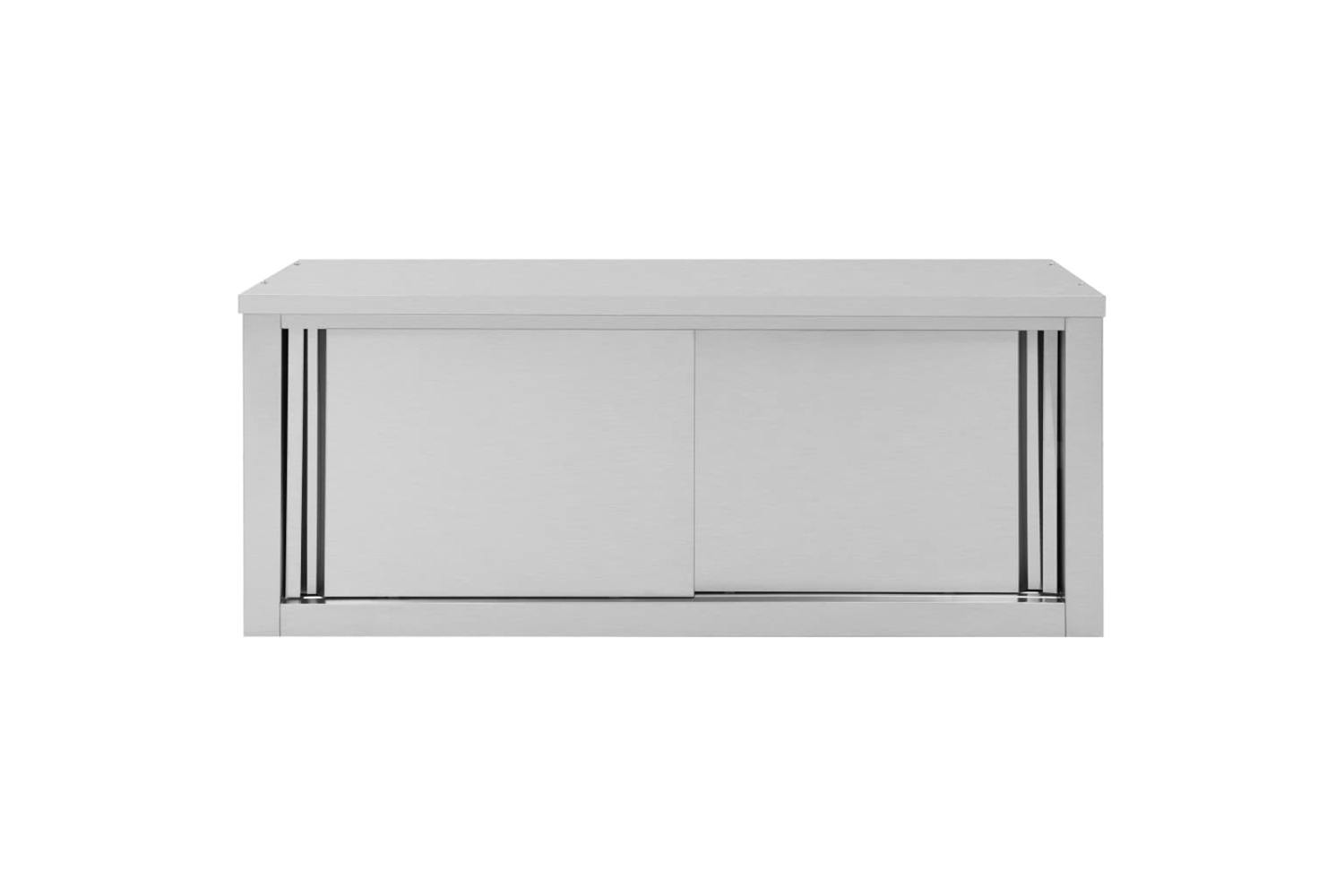 Vidaxl 51053 Kitchen Wall Cabinet With Sliding Doors 120x40x50 Cm Stainless Steel