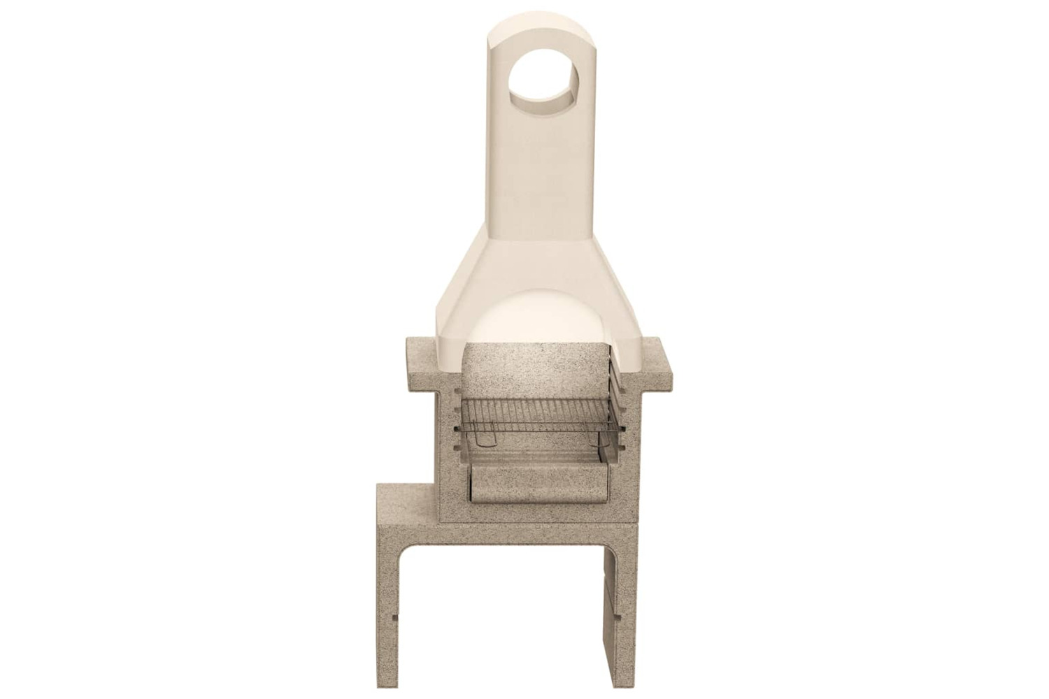 vidaXL 45646 Concrete Charcoal Bbq Stand With Chimney