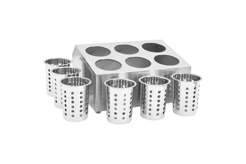 Vidaxl 51230 Cutlery Holder 6 Grids Square Stainless Steel