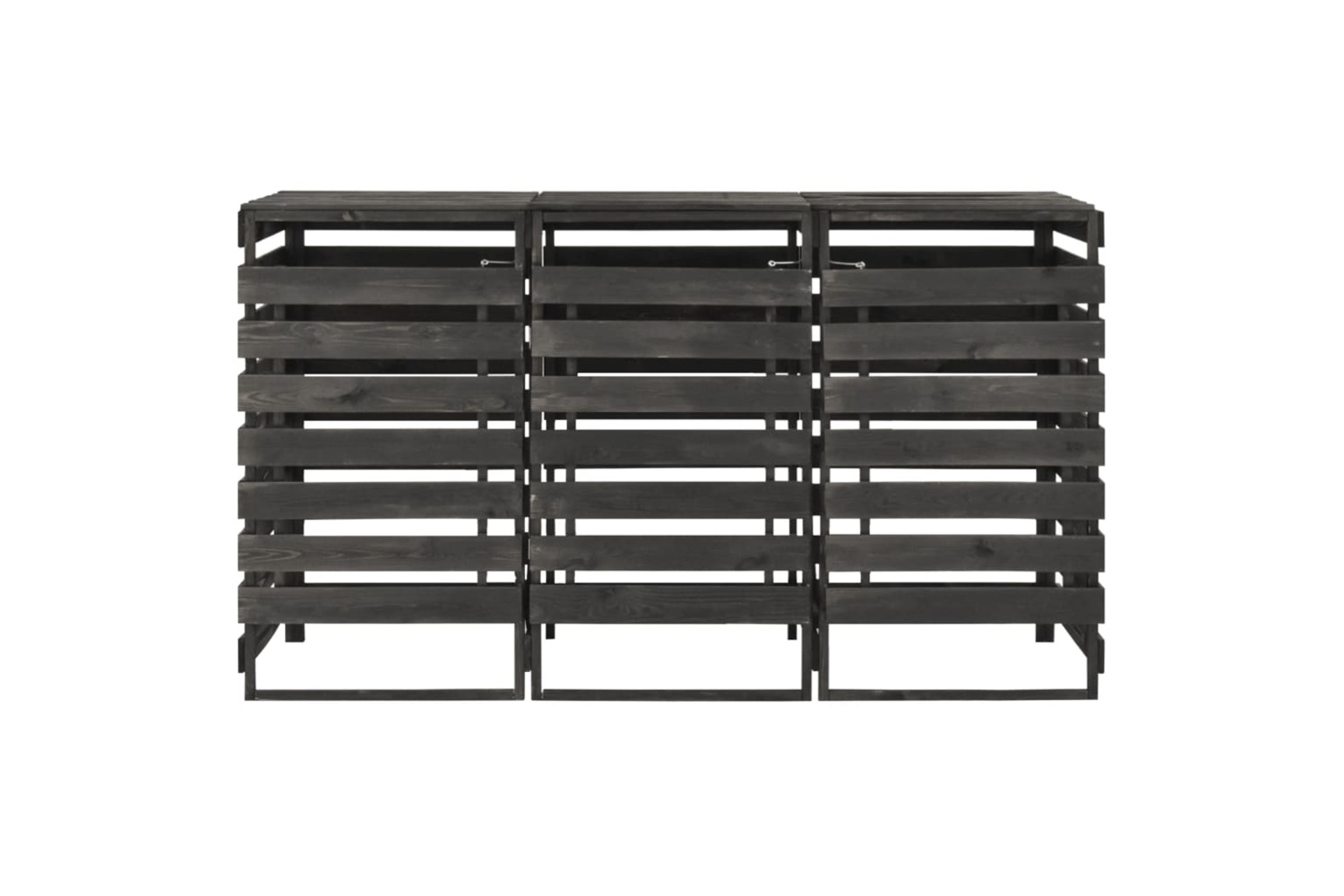 vidaXL 315412 Triple Wheelie Bin Shed 210x75x121cm Painted Solid Pinewood