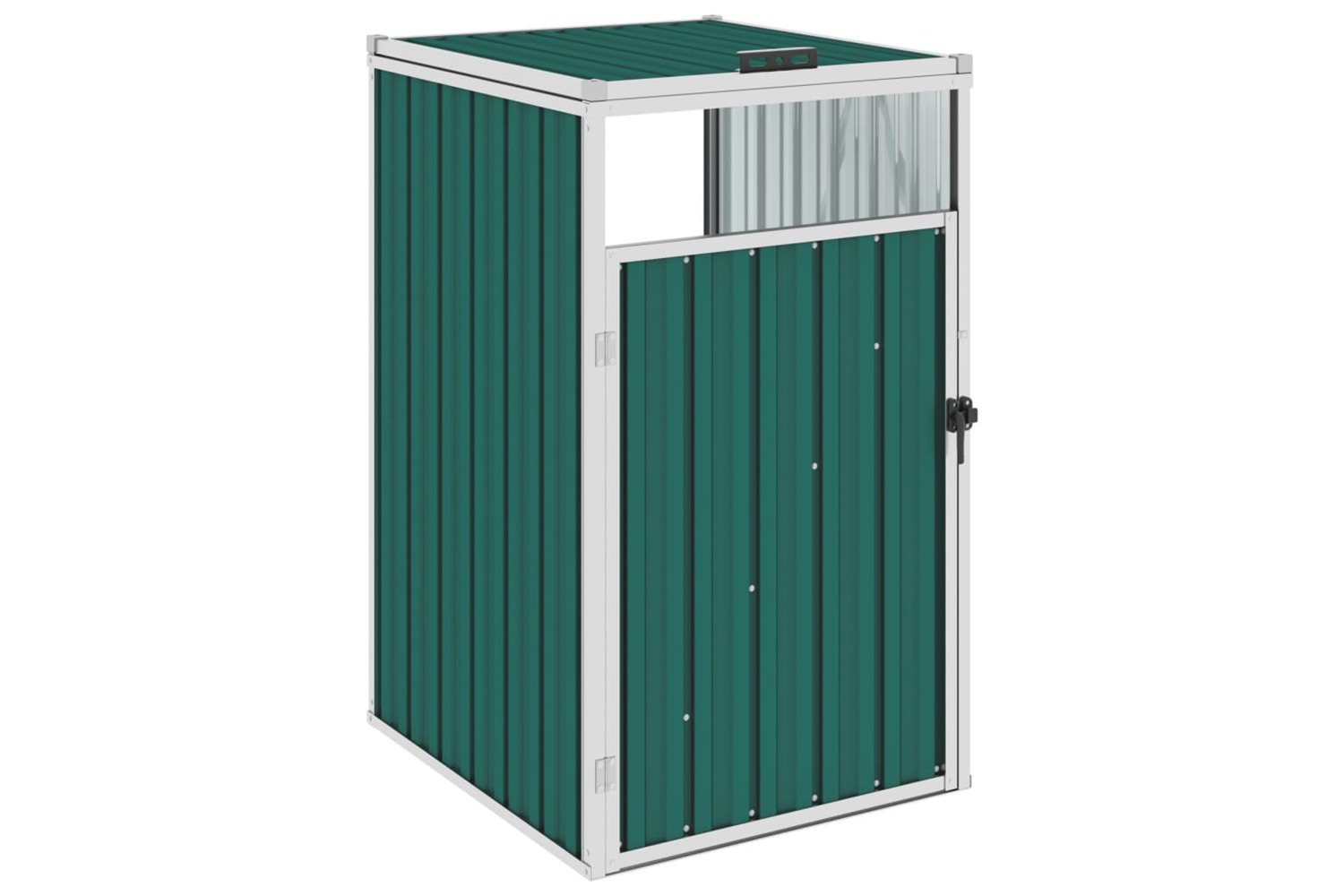 vidaXL Garbage Bin Shed Green 72x81x121cm Steel