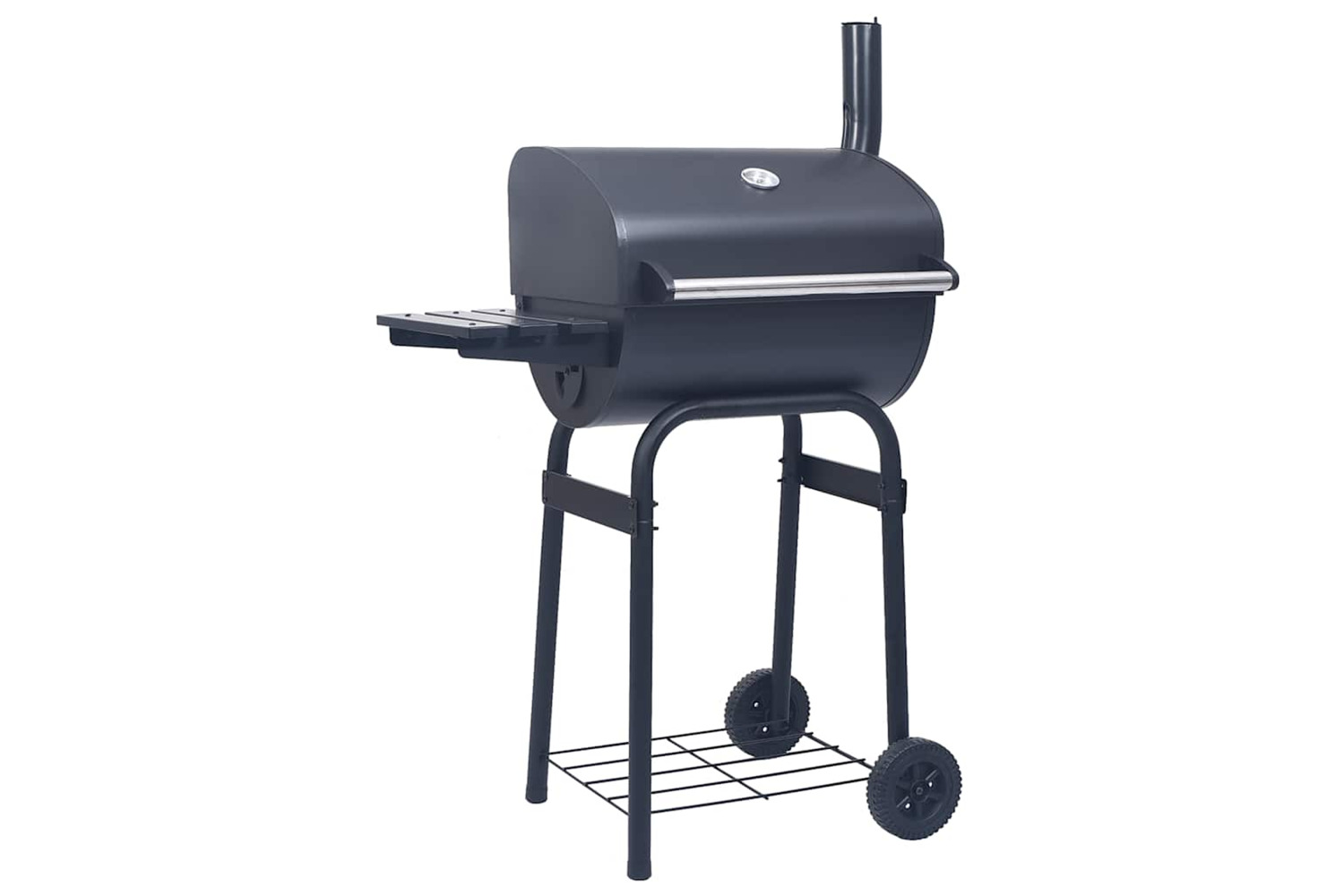Vidaxl Charcoal Bbq Grill Smoker With Bottom Shelf Black
