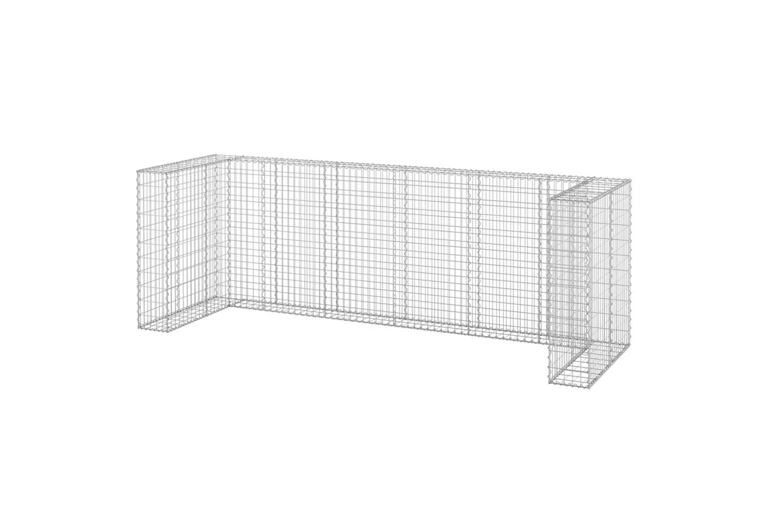 Vidaxl 151301 Gabion Wall For Garbage Bins Galvanised Steel 325x100x110 Cm