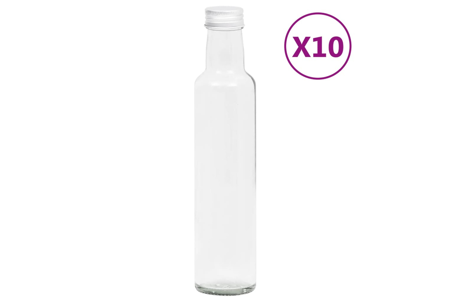 vidaXL 150714 Small Glass Bottles 260 Ml With Screw Cap 10 Pcs