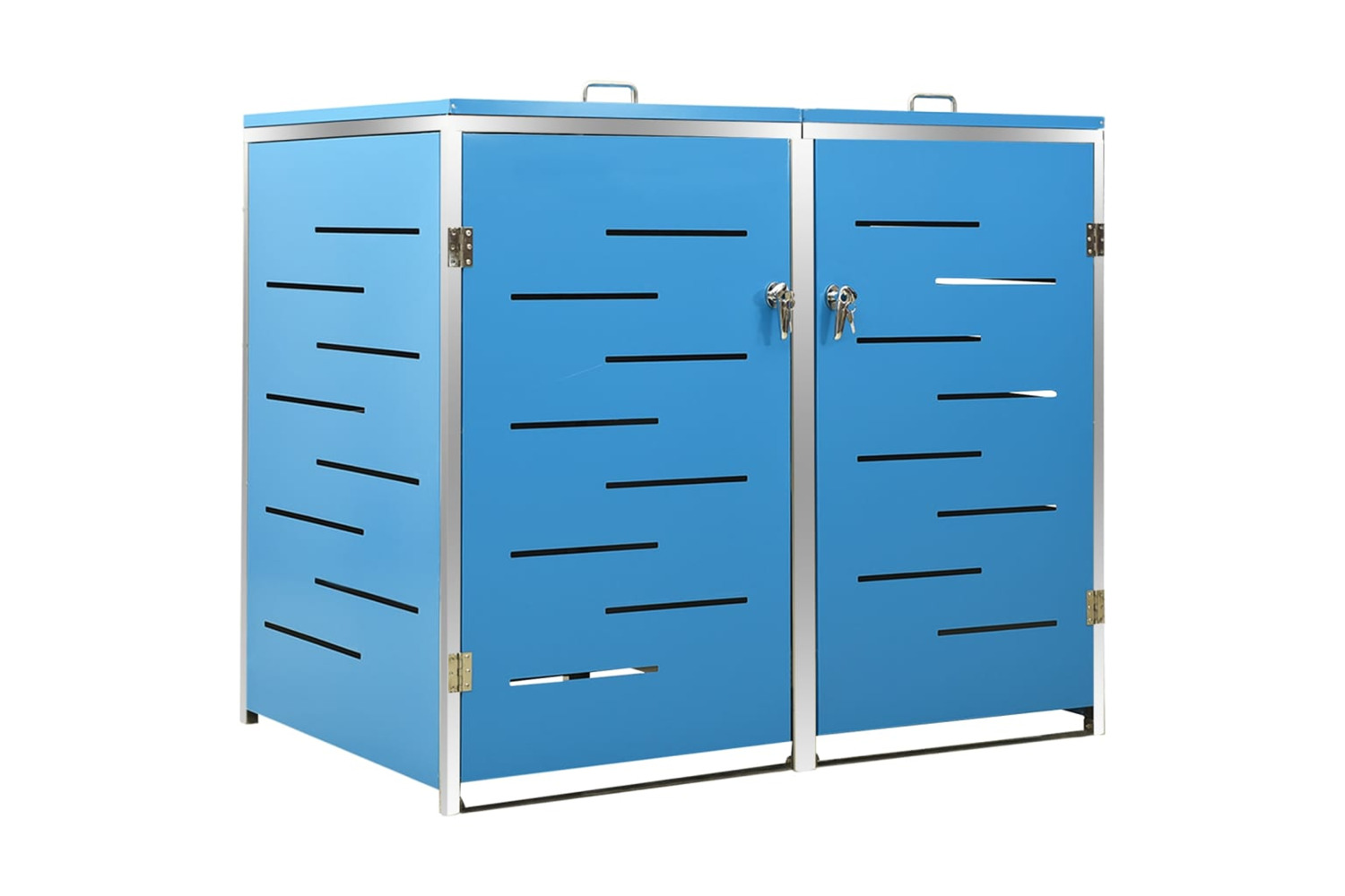 vidaXL Double Wheelie Bin Shed 138x77.5x112.5cm Stainless Steel