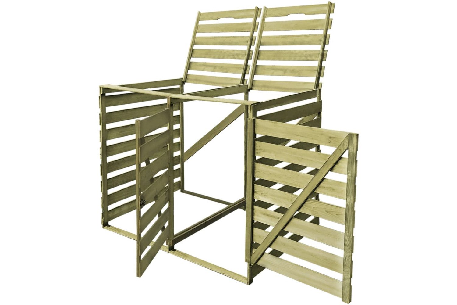 vidaXL 42270 Double Wheelie Bin Shed 240 L Impregnated Wood