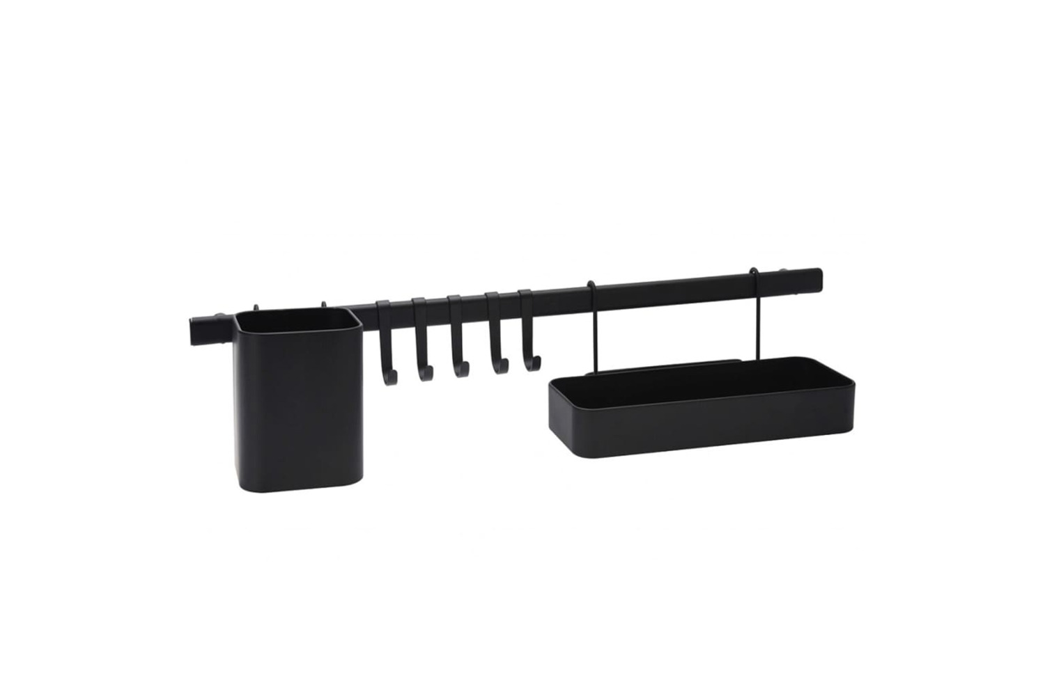 Excellent Houseware 442507 8 Piece Kitchen Organiser Black